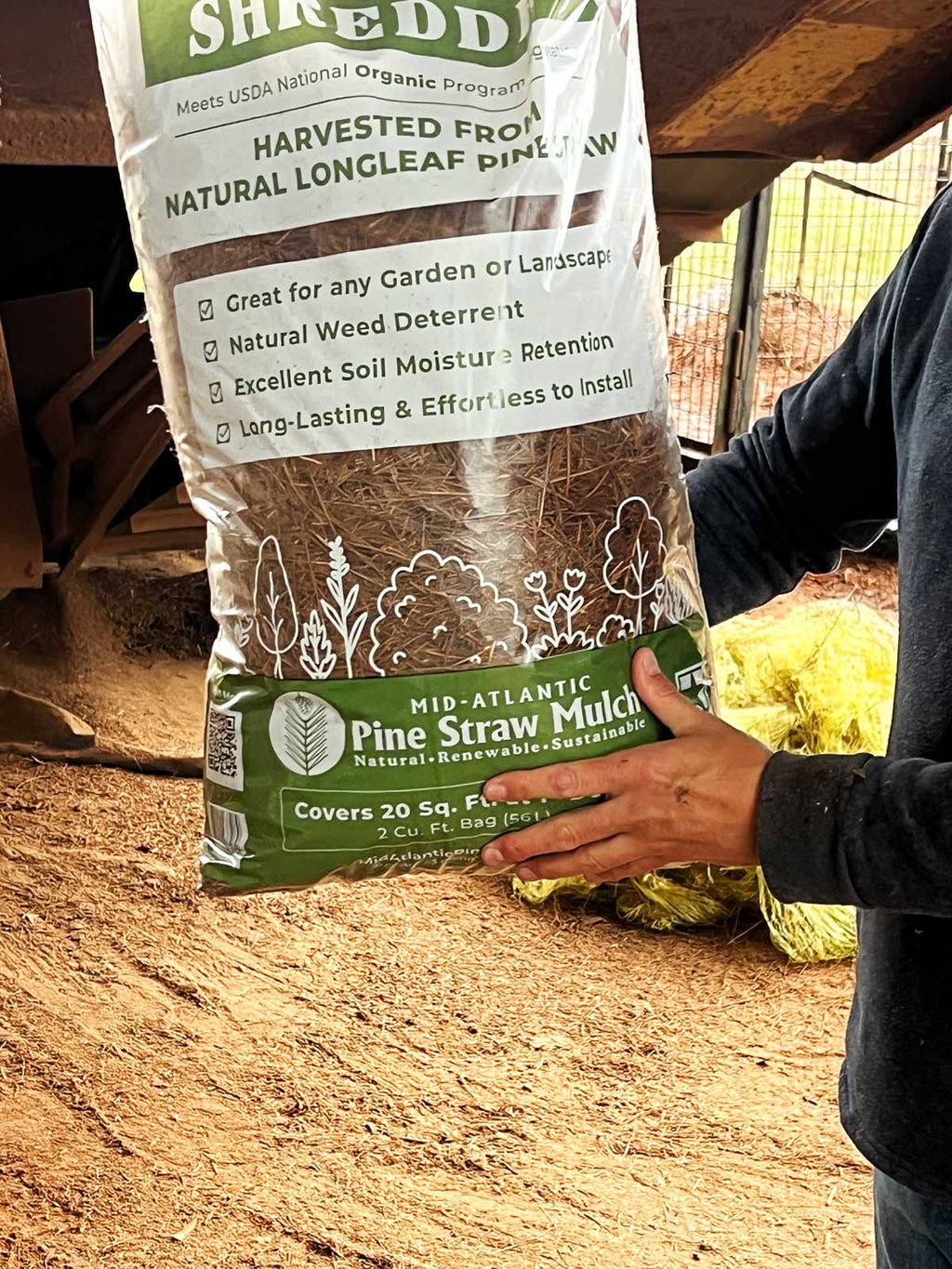 Shredded Pine Straw Bags of Mulch - 2 Cu. Ft. Bags (2 Bags per Box)